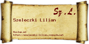 Szeleczki Lilian névjegykártya